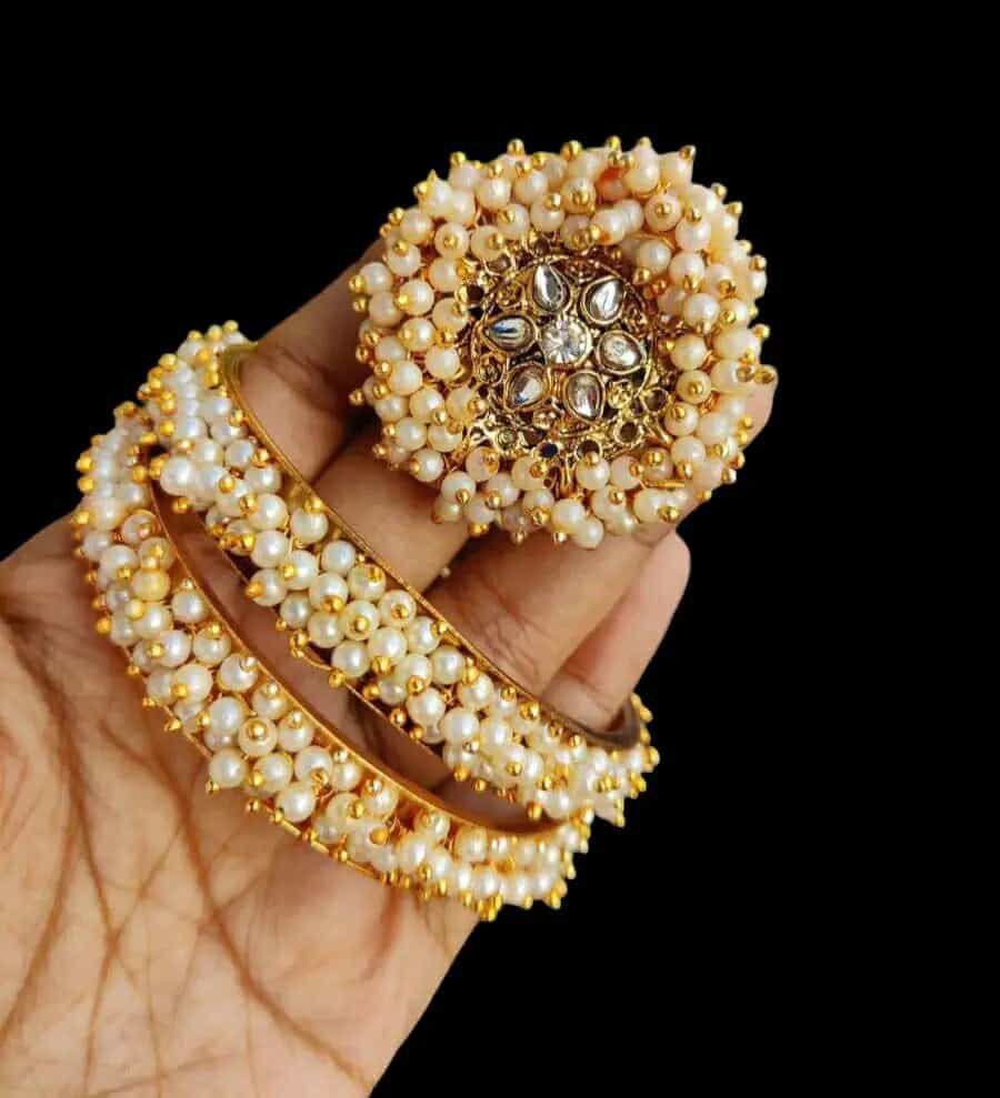 Jaypuri Gajra Churi + Finger Ring( Color Guarantee)