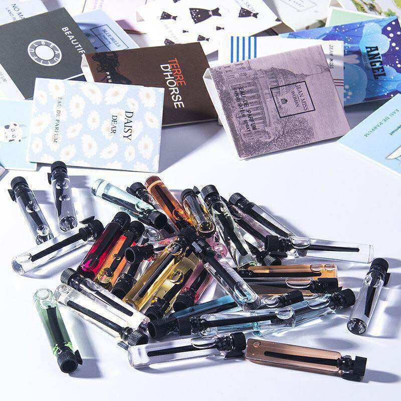 Fancy printed high-grade fragrance sample cards for glass vial packaging Pocket Perfume For Man & Woman