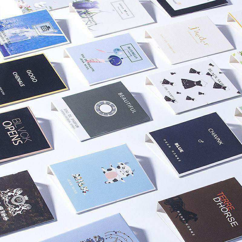 Fancy printed high-grade fragrance sample cards for glass vial packaging Pocket Perfume For Man & Woman