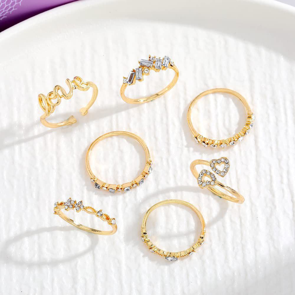 LOVE Heart Flower Zircon Ring