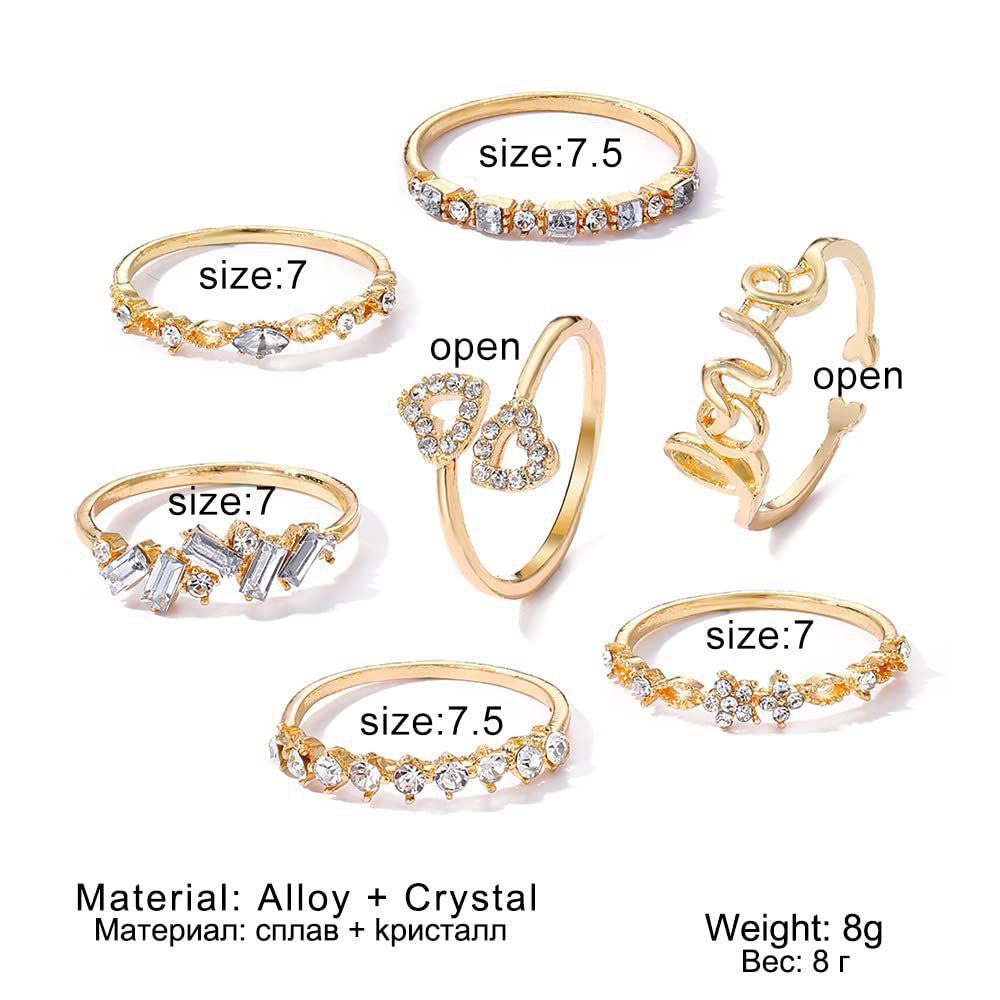 LOVE Heart Flower Zircon Ring