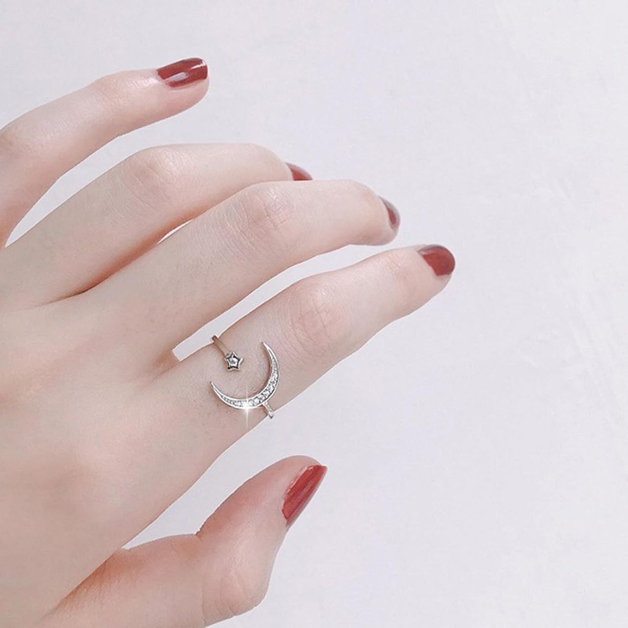 Bohemian Style Coin Snake Moon Ring