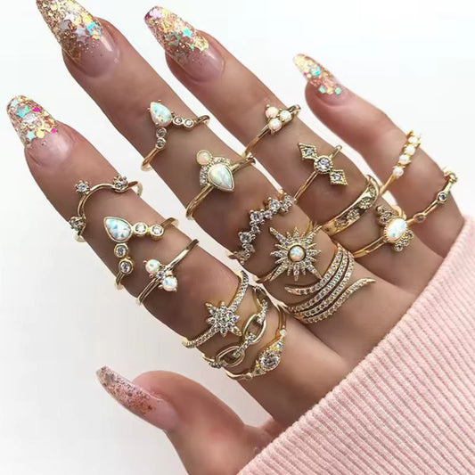 Bohemian Vintage Gold Color Star Knuckle Rings
