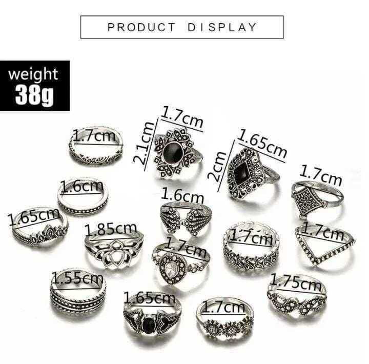 15 Pcs Finger Ring Set