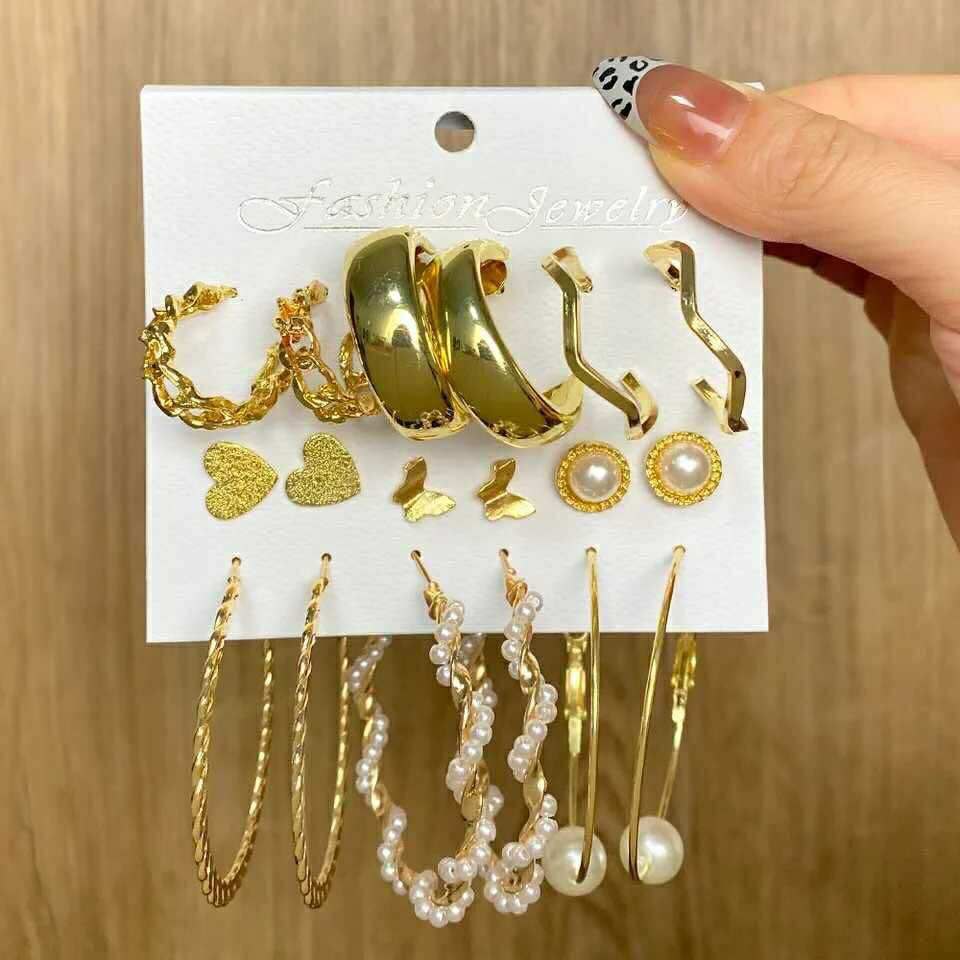 9 Pair Ear Ring Set