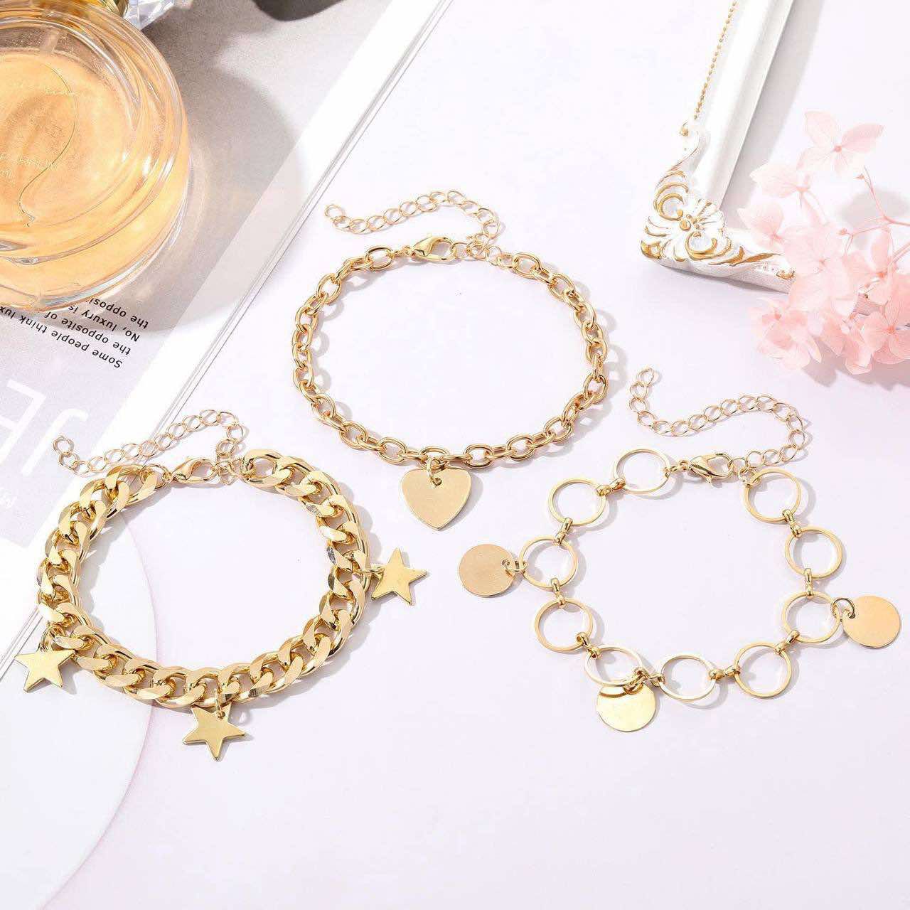 3pcs Star & Love Bracelets Set
