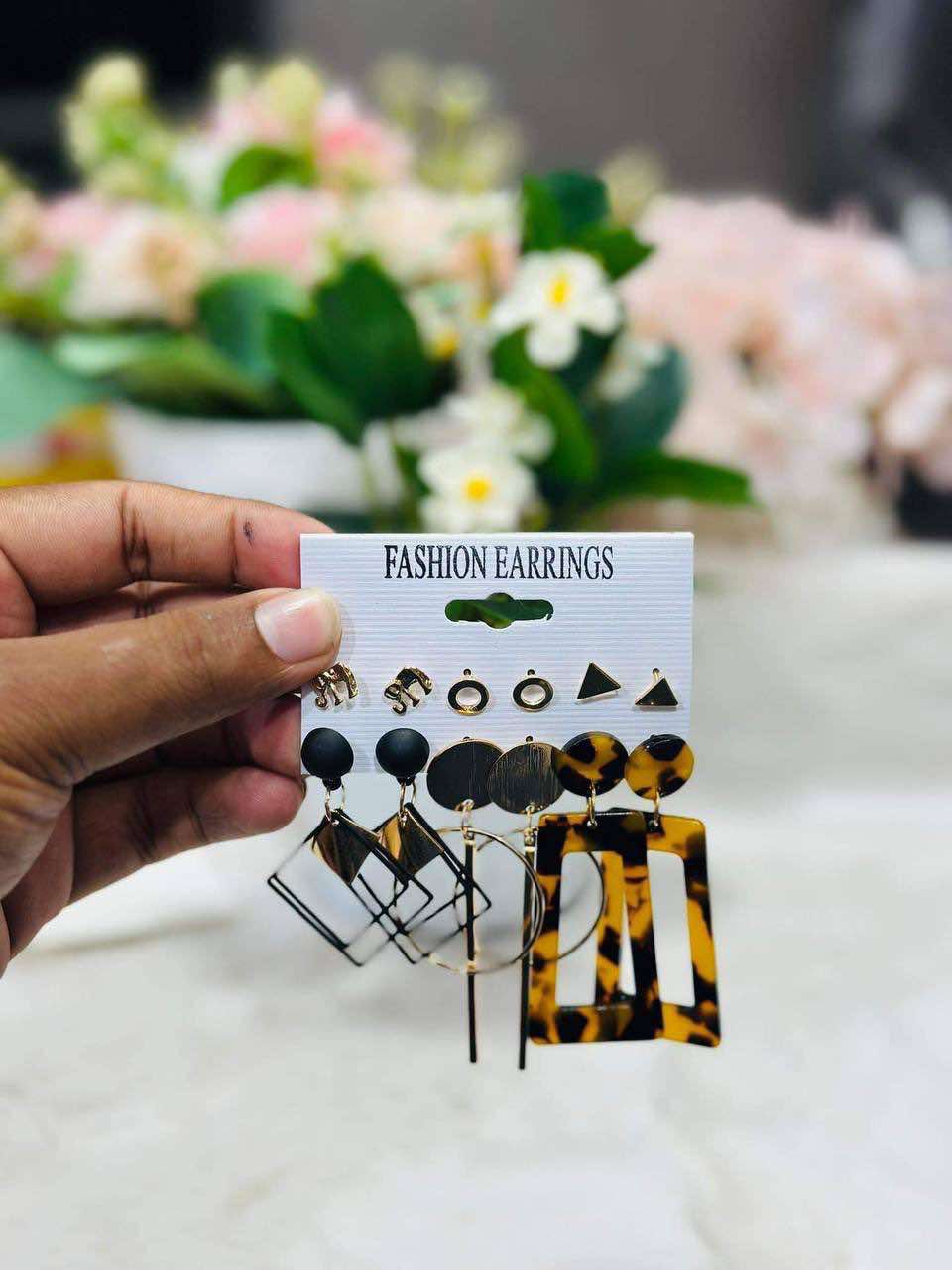 Leopard Design 6 Pairs Earring Set