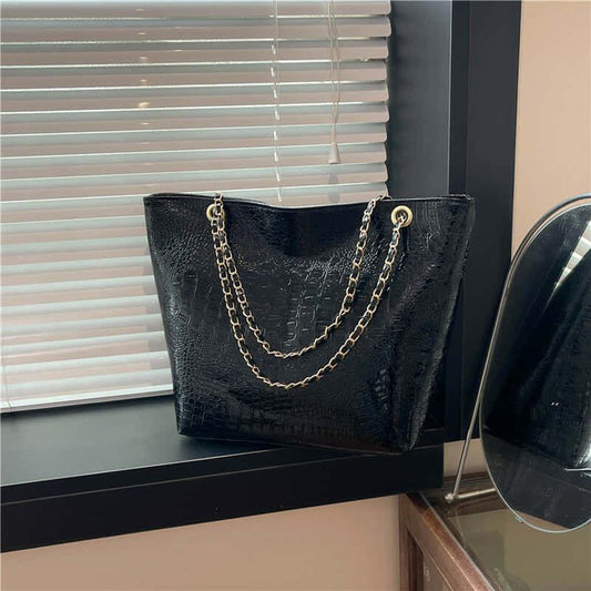 Crocodile Ambushed PU Leather Tote bag