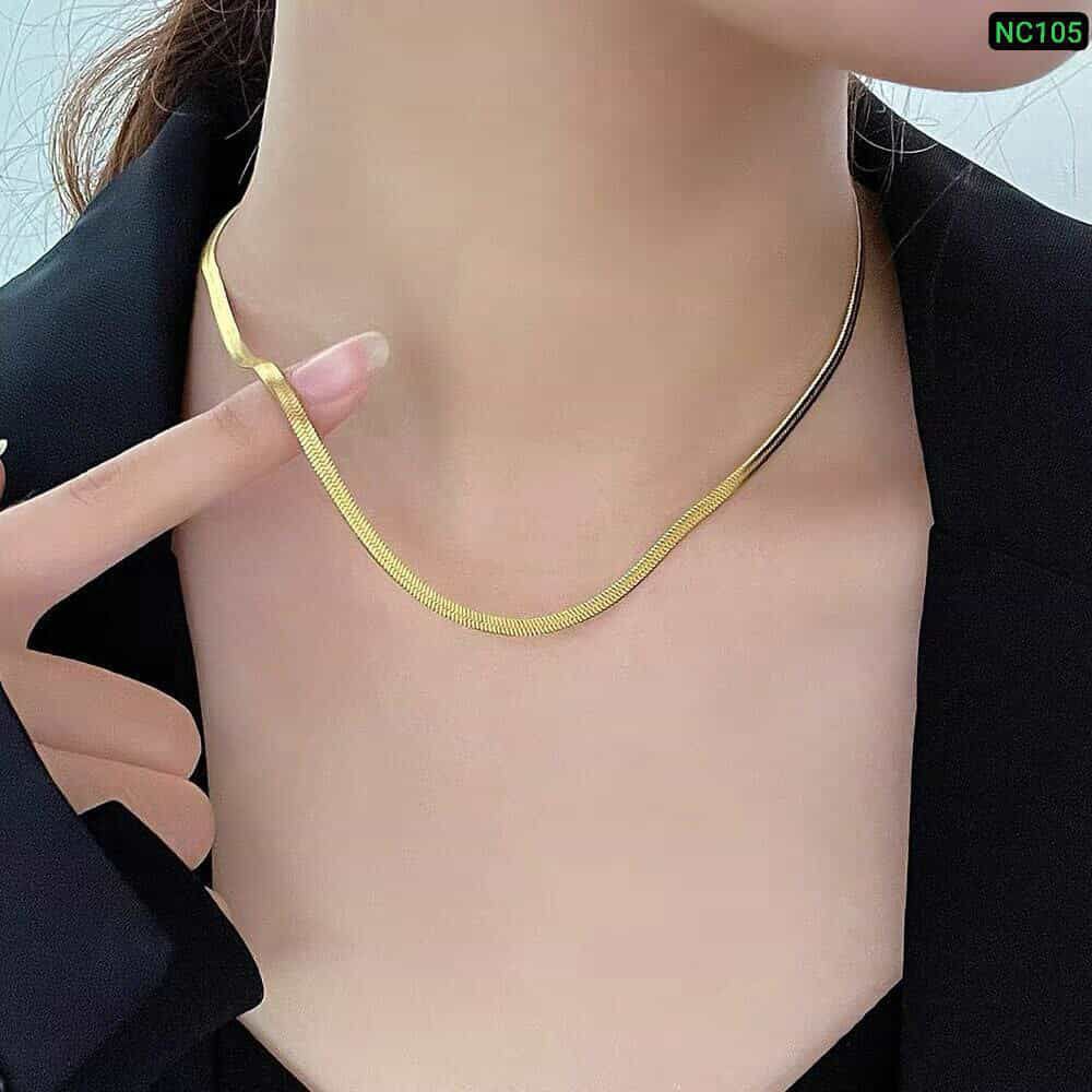 One Layer Plane 22K Gold Polish Necklace