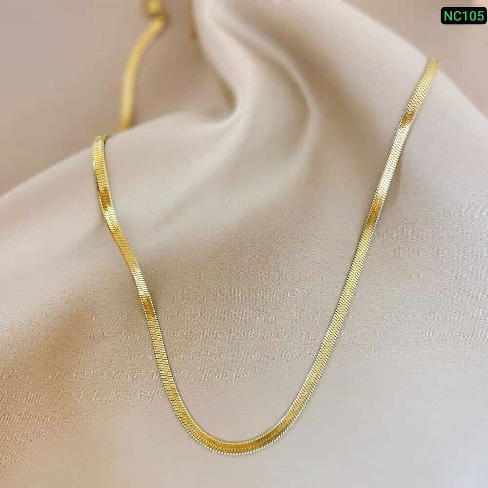 One Layer Plane 22K Gold Polish Necklace