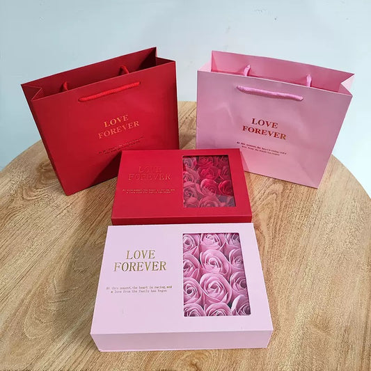 Love Forever Gift Box with 12 Pcs Red Rose