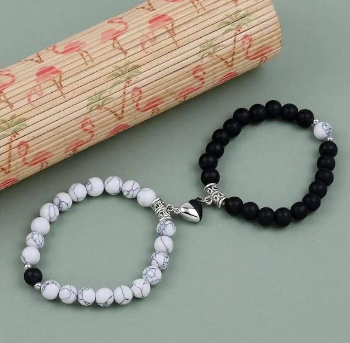 Glass Beads Couple Bracelet Set