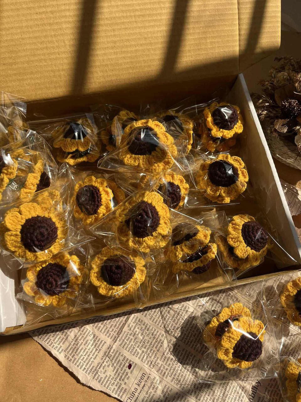 Sunflower hair clips