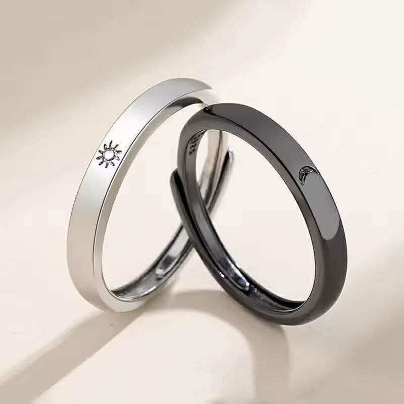 2Pcs Sun Moon Couple Rings(1 Pair)