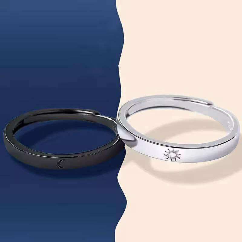 2Pcs Sun Moon Couple Rings(1 Pair)
