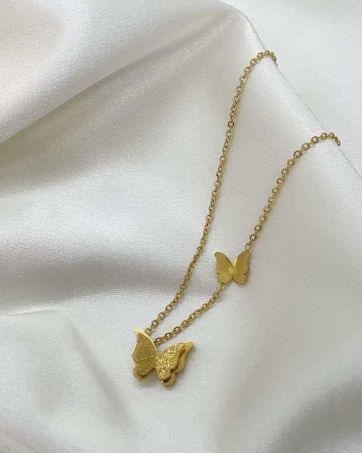 18K Gold Plated No Tarnish Butterfly Pendant Necklace