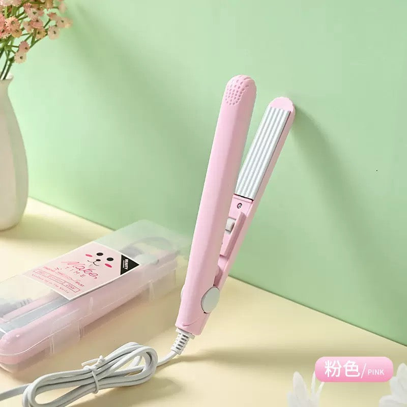Mini Portable Ceramic Hair Straightener (মিনি পোর্টেবল সিরামিক হেয়ার স্ট্রেইটনার) - পিংক/পার্পল