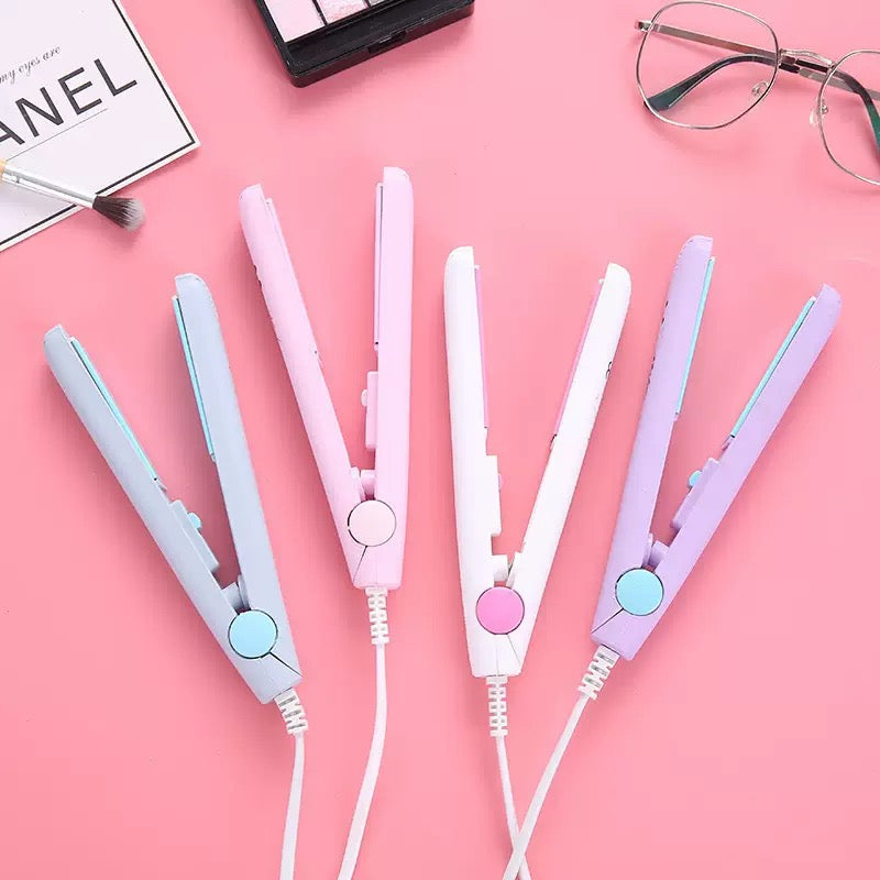 Mini Portable Ceramic Hair Straightener (মিনি পোর্টেবল সিরামিক হেয়ার স্ট্রেইটনার) - পিংক/পার্পল