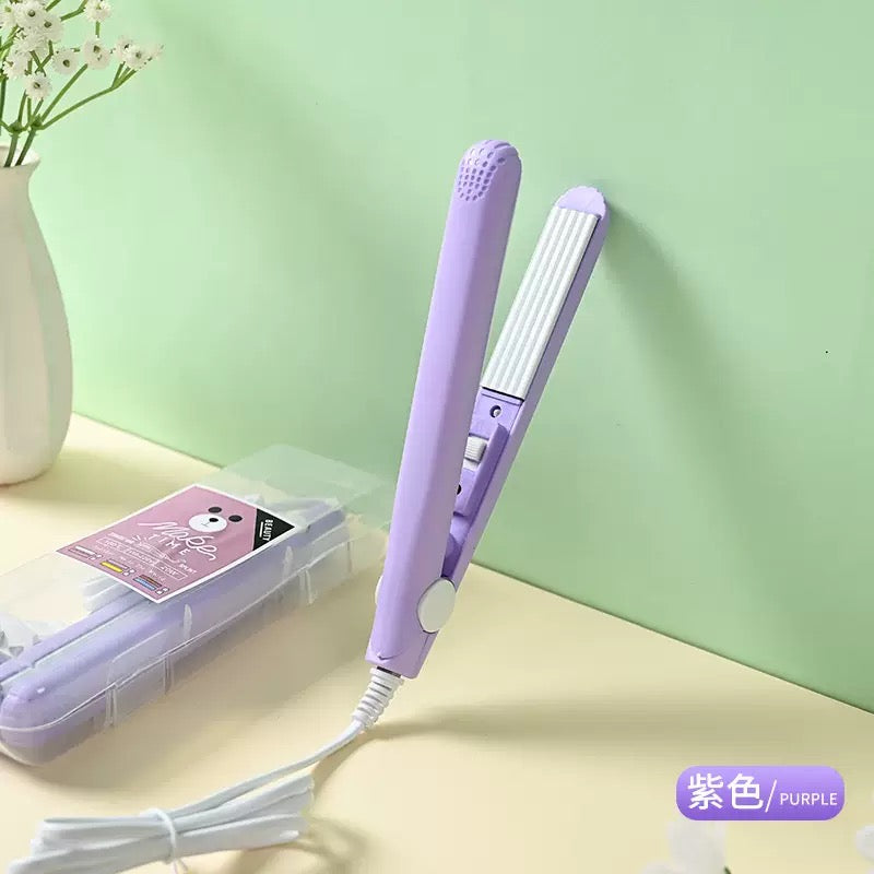 Mini Portable Ceramic Hair Straightener (মিনি পোর্টেবল সিরামিক হেয়ার স্ট্রেইটনার) - পিংক/পার্পল