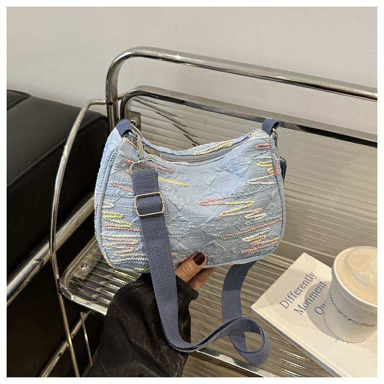 Rainbow Stripe Canvas Crossbody Bag