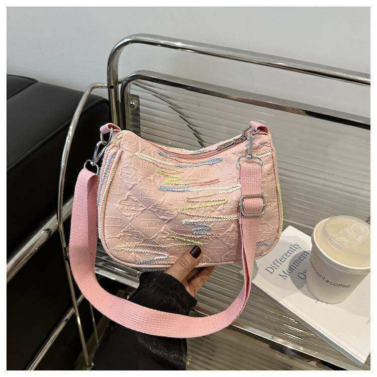 Rainbow Stripe Canvas Crossbody Bag