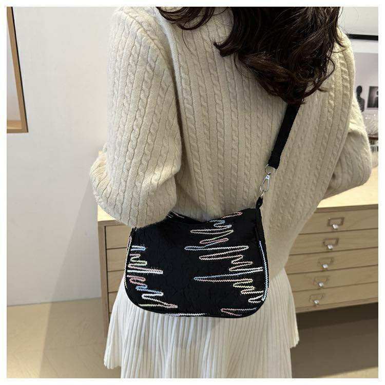 Rainbow Stripe Canvas Crossbody Bag