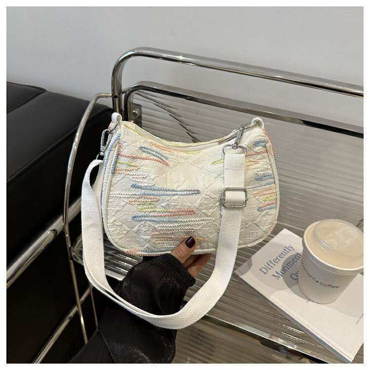 Rainbow Stripe Canvas Crossbody Bag