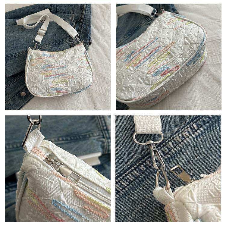 Rainbow Stripe Canvas Crossbody Bag