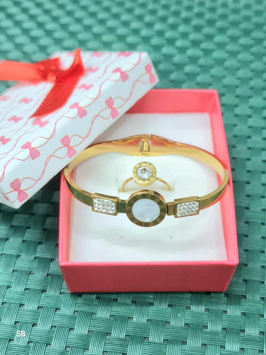Titanium  Bracelet & Finger Ring Set