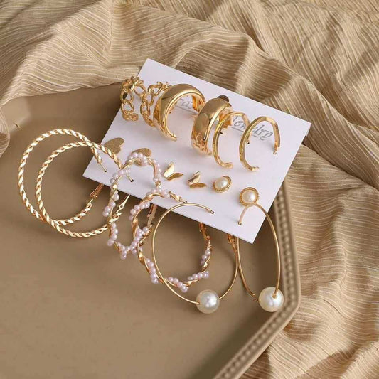 9 Pair Ear Ring Set