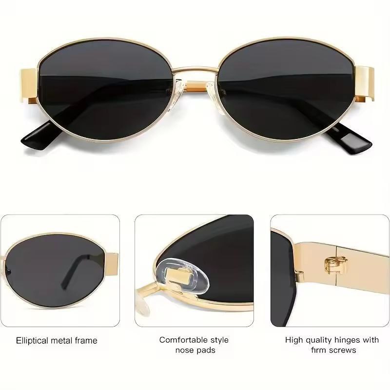 Oval Sunglasses for Women with logo(18k Printed)