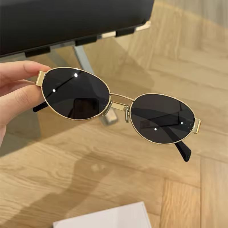 Oval Sunglasses for Women with logo(18k Printed)