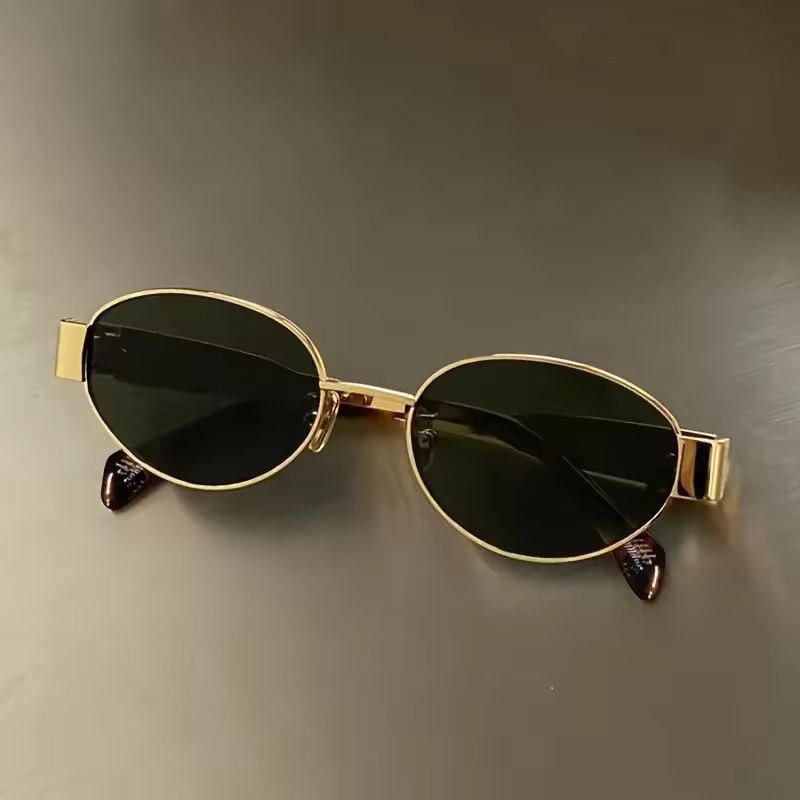 Oval Sunglasses for Women with logo(18k Printed)