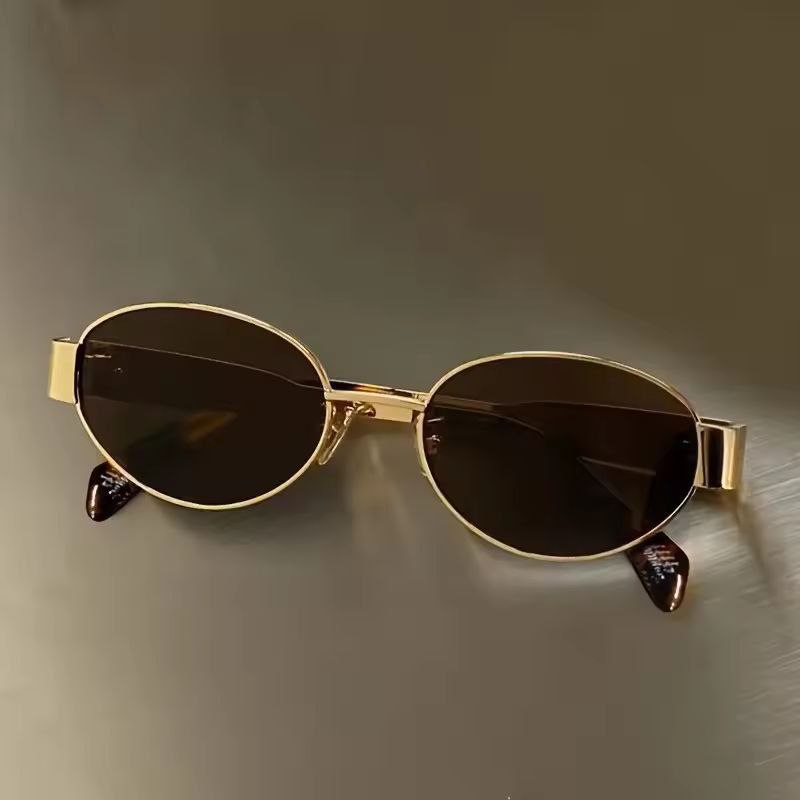 Oval Sunglasses for Women with logo(18k Printed)