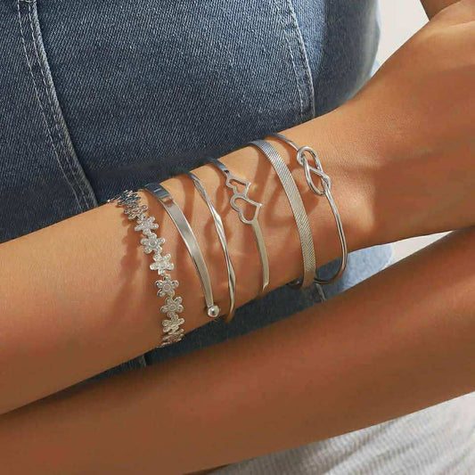 Metal LOVE Letter bracelet set