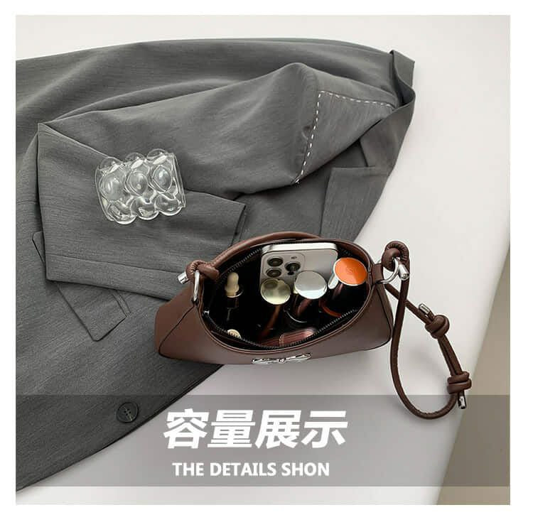 Silver Bow Knotted Strap Handbag