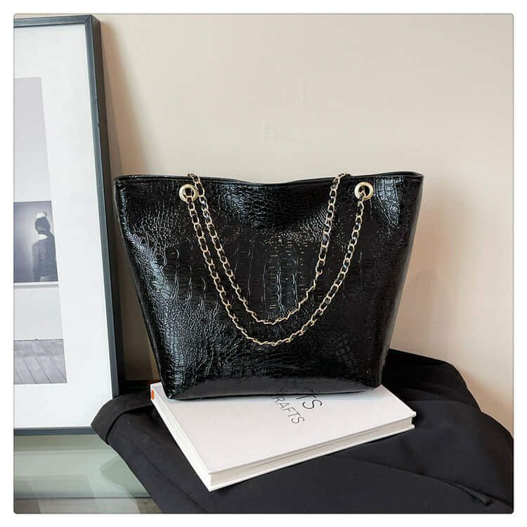 Crocodile Ambushed PU Leather Tote bag