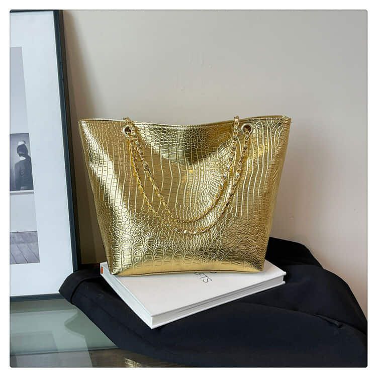 Crocodile Ambushed PU Leather Tote bag