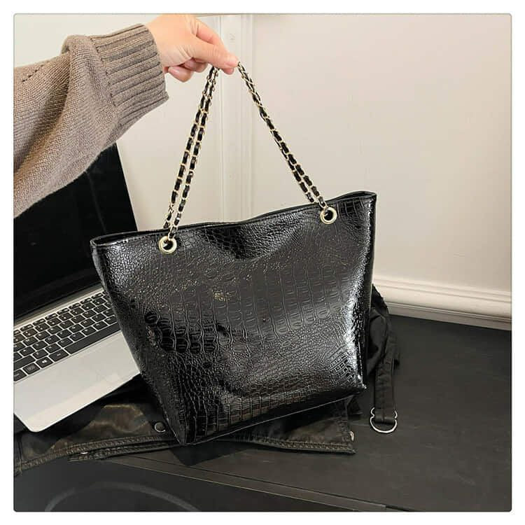 Crocodile Ambushed PU Leather Tote bag