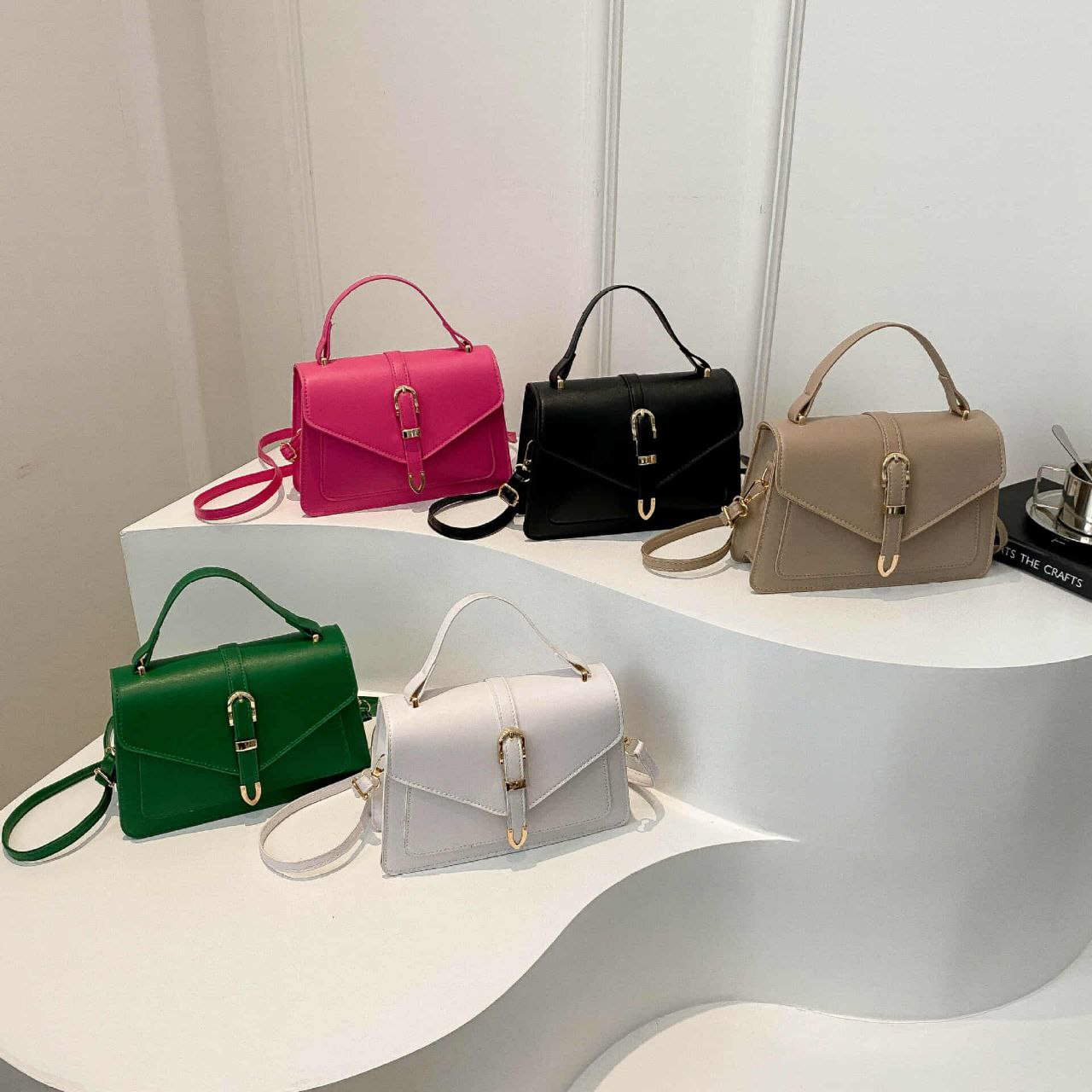 Minimalist Crossbody Bag with Top Handle and Flap
