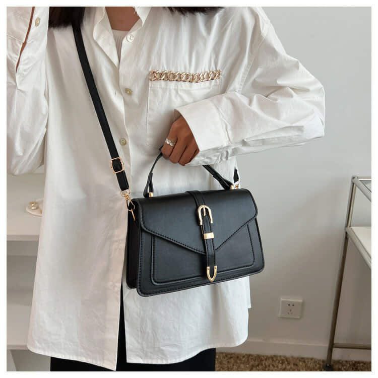 Minimalist Crossbody Bag with Top Handle and Flap