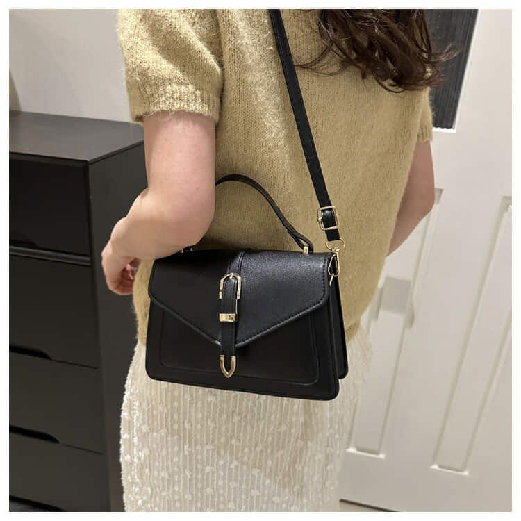 Minimalist Crossbody Bag with Top Handle and Flap