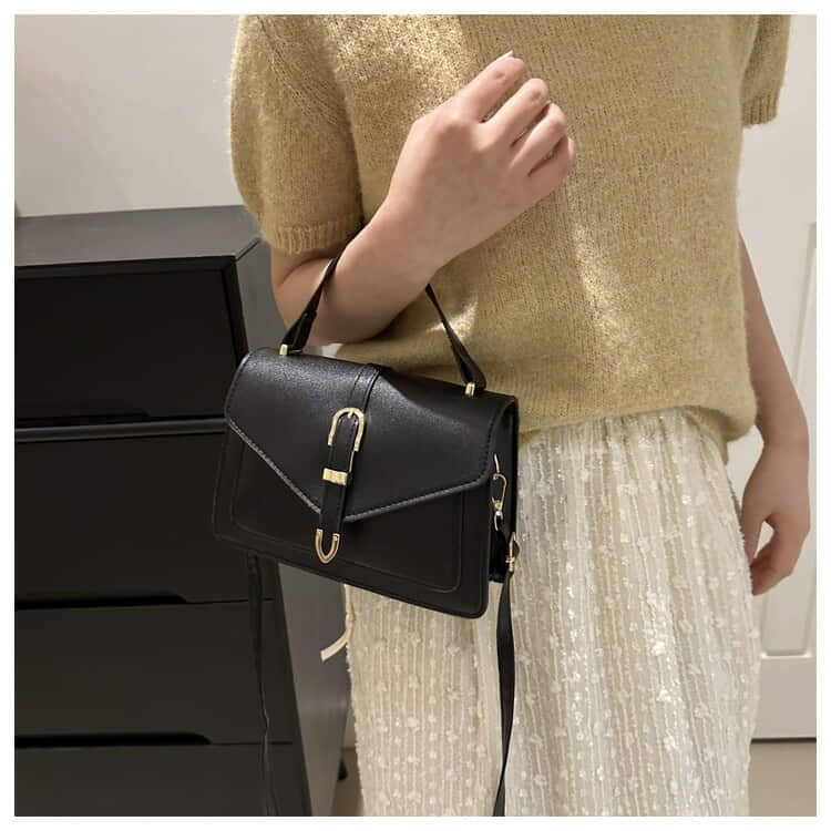 Minimalist Crossbody Bag with Top Handle and Flap