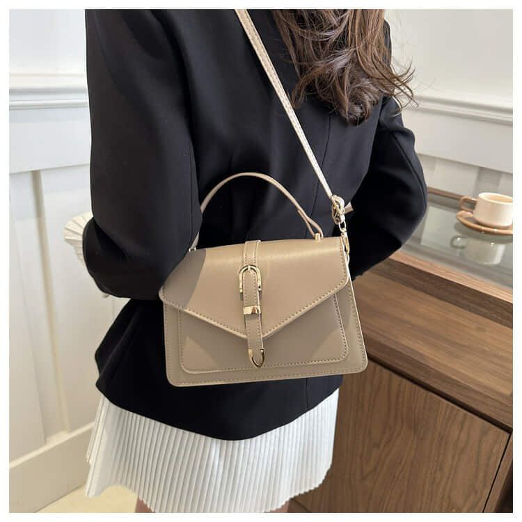 Minimalist Crossbody Bag with Top Handle and Flap