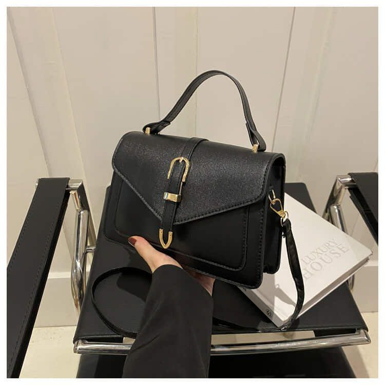 Minimalist Crossbody Bag with Top Handle and Flap