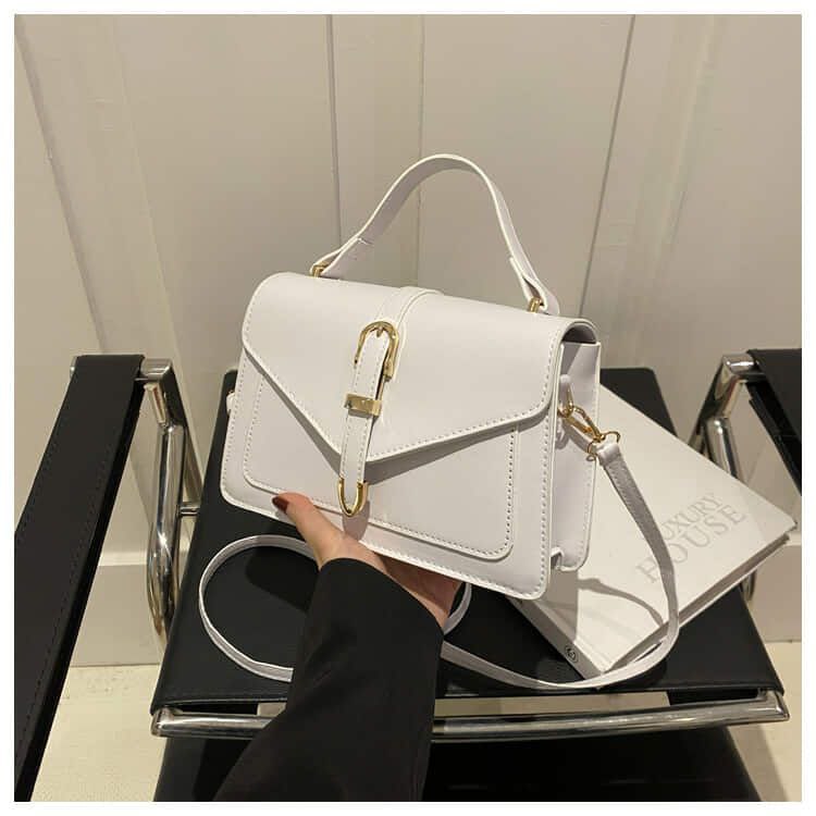 Minimalist Crossbody Bag with Top Handle and Flap