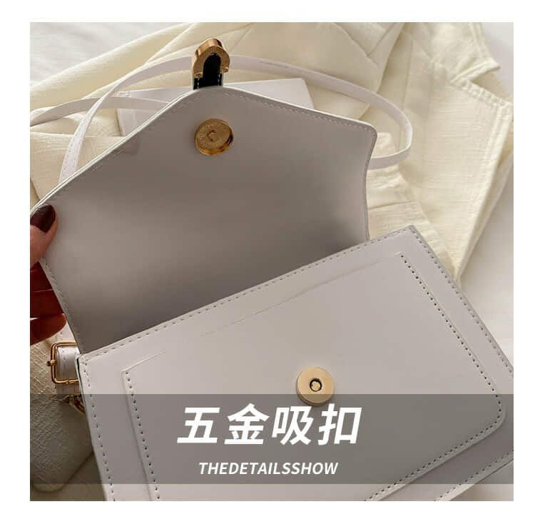 Minimalist Crossbody Bag with Top Handle and Flap