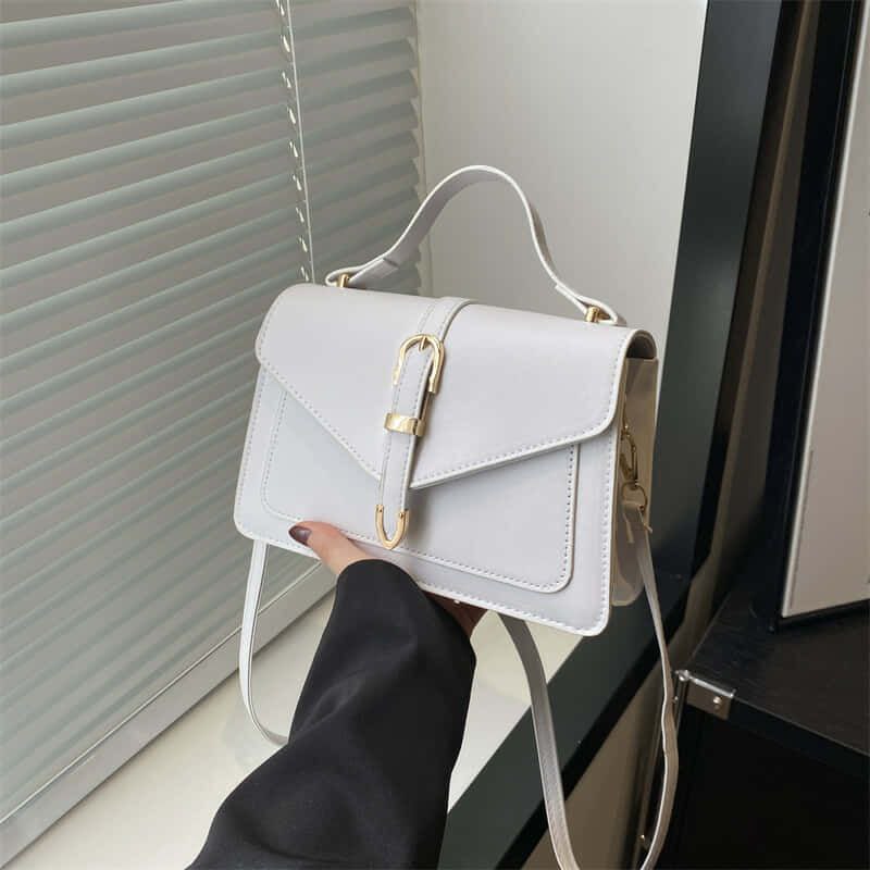 Minimalist Crossbody Bag with Top Handle and Flap