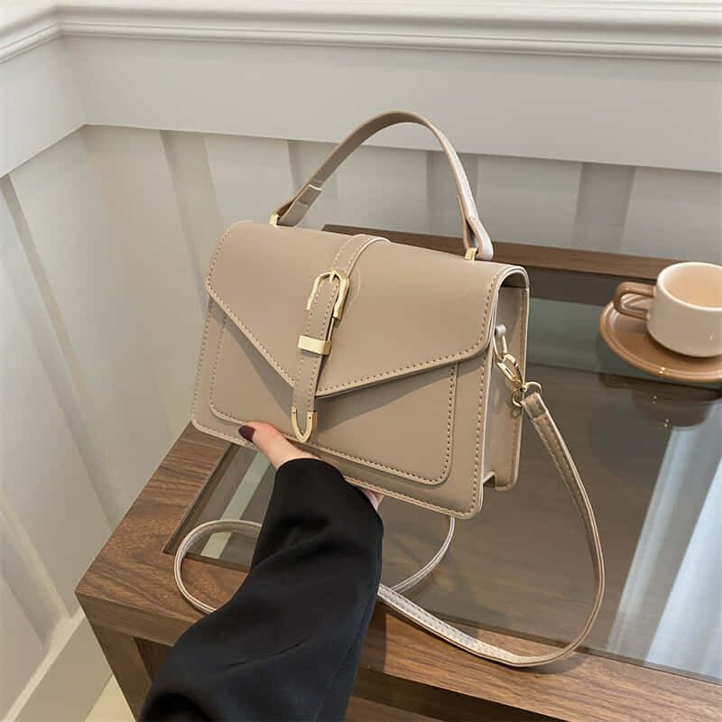 Minimalist Crossbody Bag with Top Handle and Flap