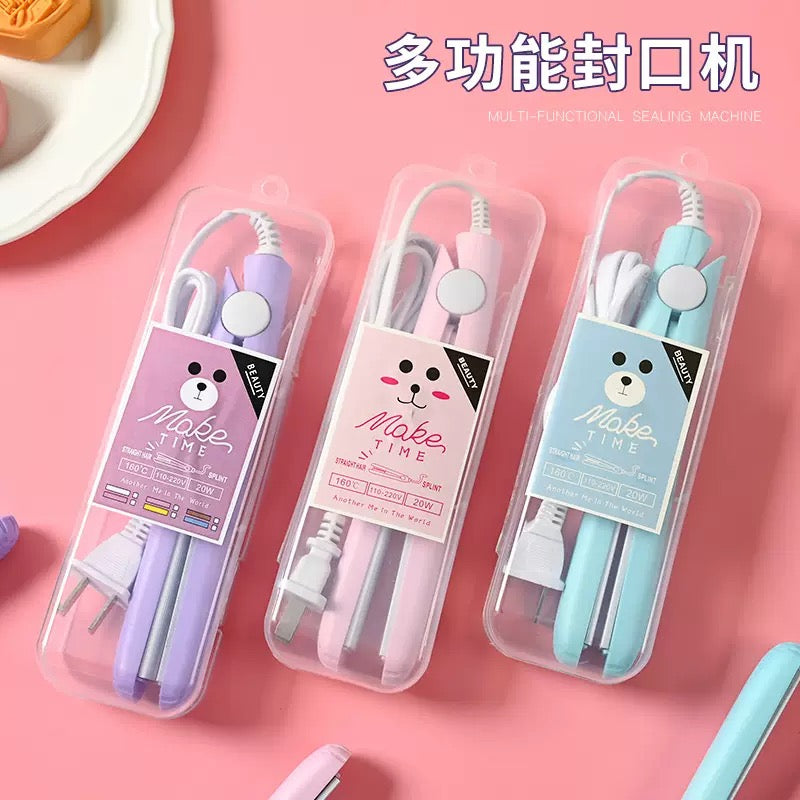 Mini Portable Ceramic Hair Straightener (মিনি পোর্টেবল সিরামিক হেয়ার স্ট্রেইটনার) - পিংক/পার্পল